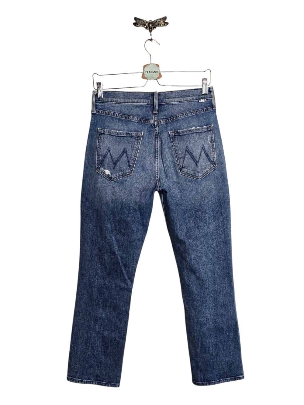 MOTHER The Pixie Tomcat Crop Jeans Size 29 Not Cut & Pasted Distressed - Picture 3 of 13